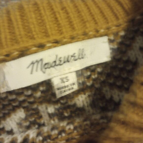 Madewell Brown Crew Neck Sweater with Abstract Design - Picture 5 of 9